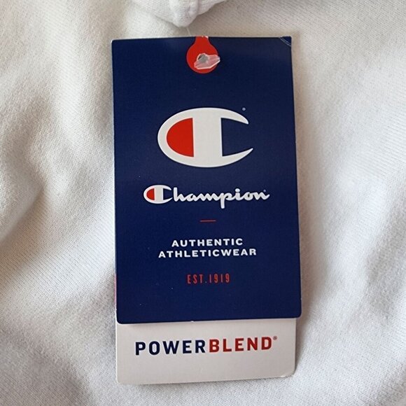 NWD Champion Powerblend White Multicolor Spell Out Sweatshirt Womens Large - Picture 11 of 13